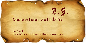 Neuschloss Zoltán névjegykártya